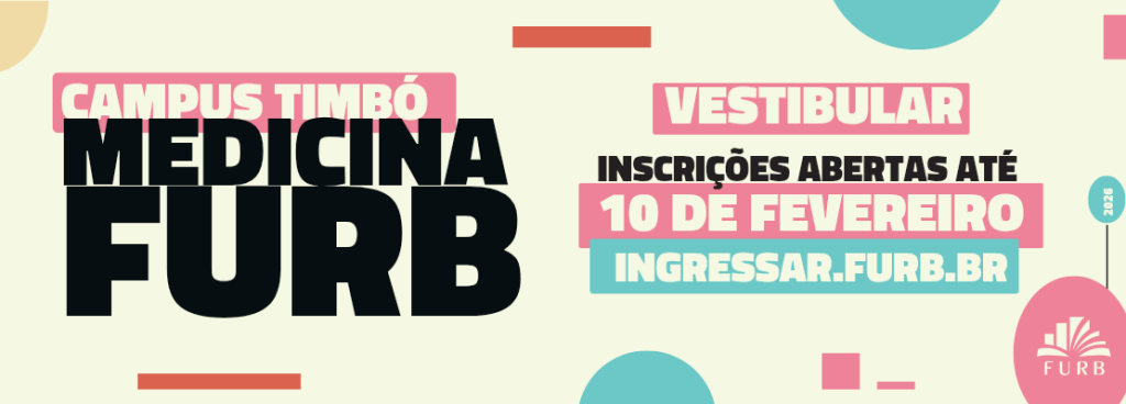Banner institucional da FURB destacando expansão e novo curso de Medicina.